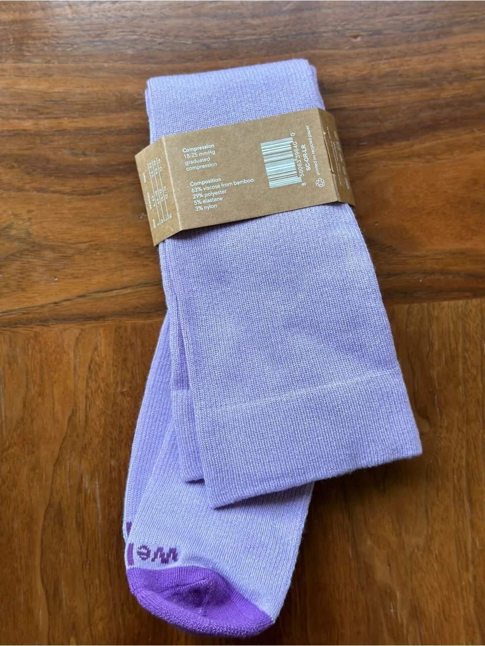 Wellow Women's Lavender Compression Socks with Purple Accents